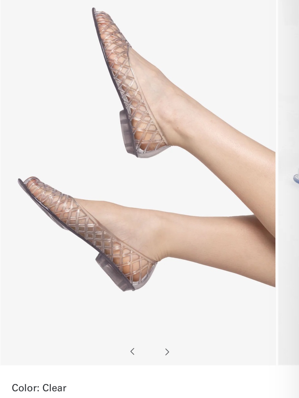 Los Angeles Apparel Clear Woven Pointed Flats - Transparent